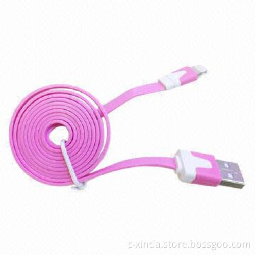 Noodle Color USB Cable for iPhone 5, Supports Transmission Data, Charging Function